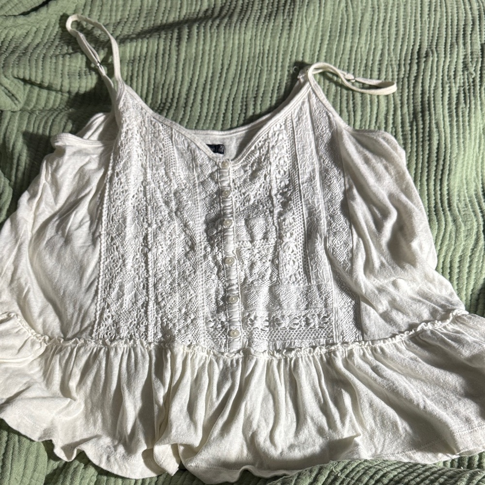 Abercrombie & Fitch White Lace Camisole